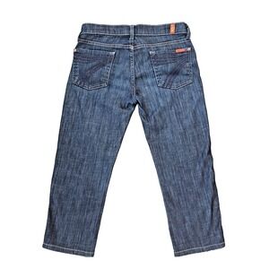 7 For All Mankind Dojo Womens Cropped Jeans‎  26 Fits 28" Low rise Embroidered